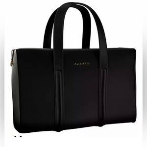 Azzaro Black Travel Bag with Gold Hardware